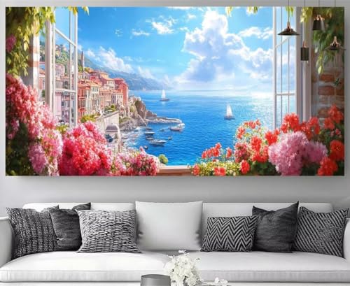 Diamond Painting Enfant et Débutant Voilier : Kit Complet 5D Facile