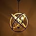 Lixada 3 Arms Retro Hemp Rope Light Ball-Shaped Ceiling Pendant Lights, Vintage Retro Country Style Chandelier Dining Hall Restaurant Bar Cafe Lighting