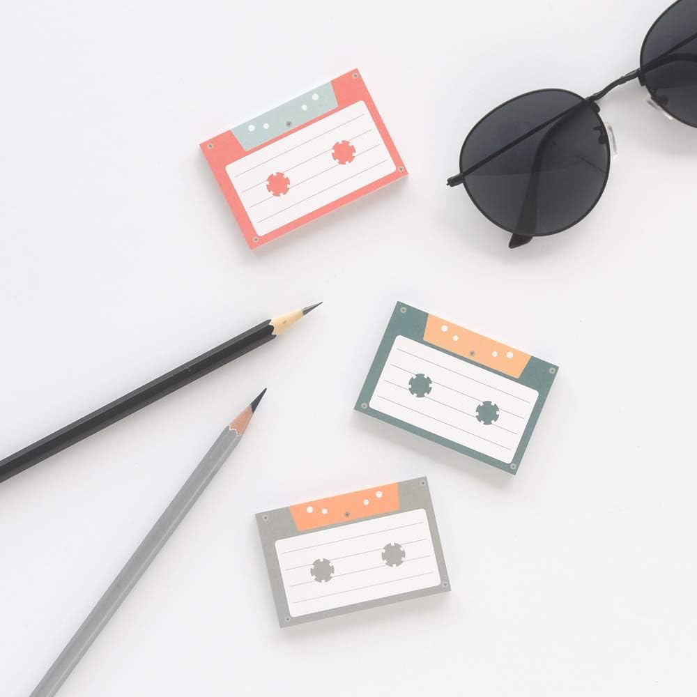 Monolike Retro Cassette Tape + Film Sticky-It 6p Set - Self-Adhesive Memo Pad 50 Sheets, Daily Sticky, Diary, Memo image 3