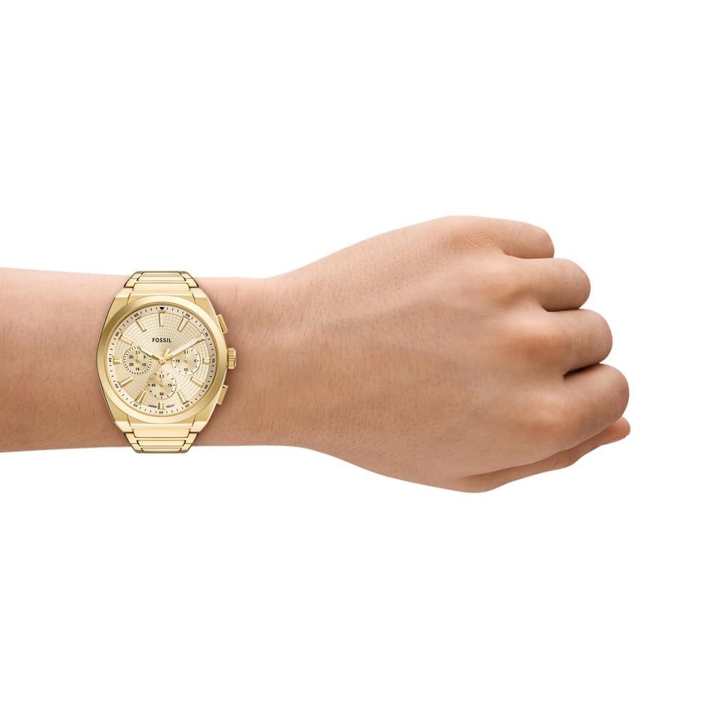 Fossil Everett Watch for Men, Quartz Chronograph Movement with Stainless Steel or Leather Strap