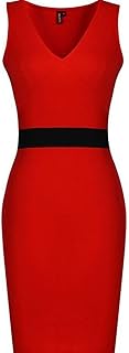 YALI Falda Lápiz De Color Hit,Rojo,M