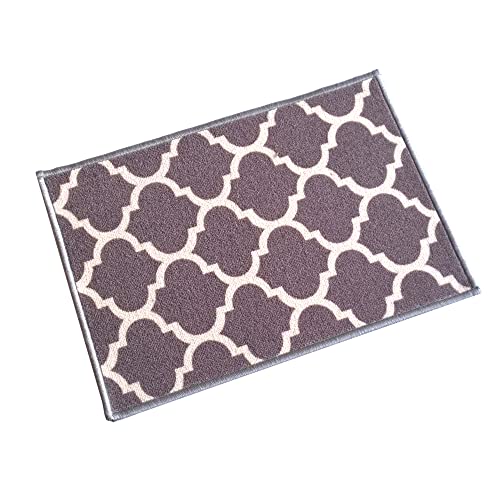 Image of Matz&More Anti Slip Multipurpose Floor Mat, 40x60cm, for Door, Entrance, Bathroom, Bedroom, Kitchen, Office, Trellis Dark Brown