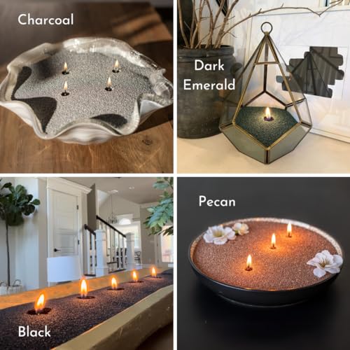 Foton Pearled Candle Colored 18 Oz - Navy Blue Unscented Non Toxic Luxury Long Lasting Powder Wax Sand Candles up to 120 Hours - Refillable Pearl Candle Sand with 30 Wicks for Candles Making - Image 5