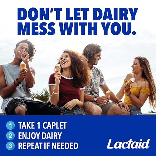 Image of Lactaid Fast Act Caplets for Lactose Intolerance, Caplets that Help Prevent Against Gas, Bloating, and Diarrhea, Lactase Enzyme Supplements, 96 Ct