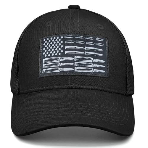 Image of Adjustable State Flag Trucker Hat Mesh Baseball Cap with Embroidered Patch for Men Women