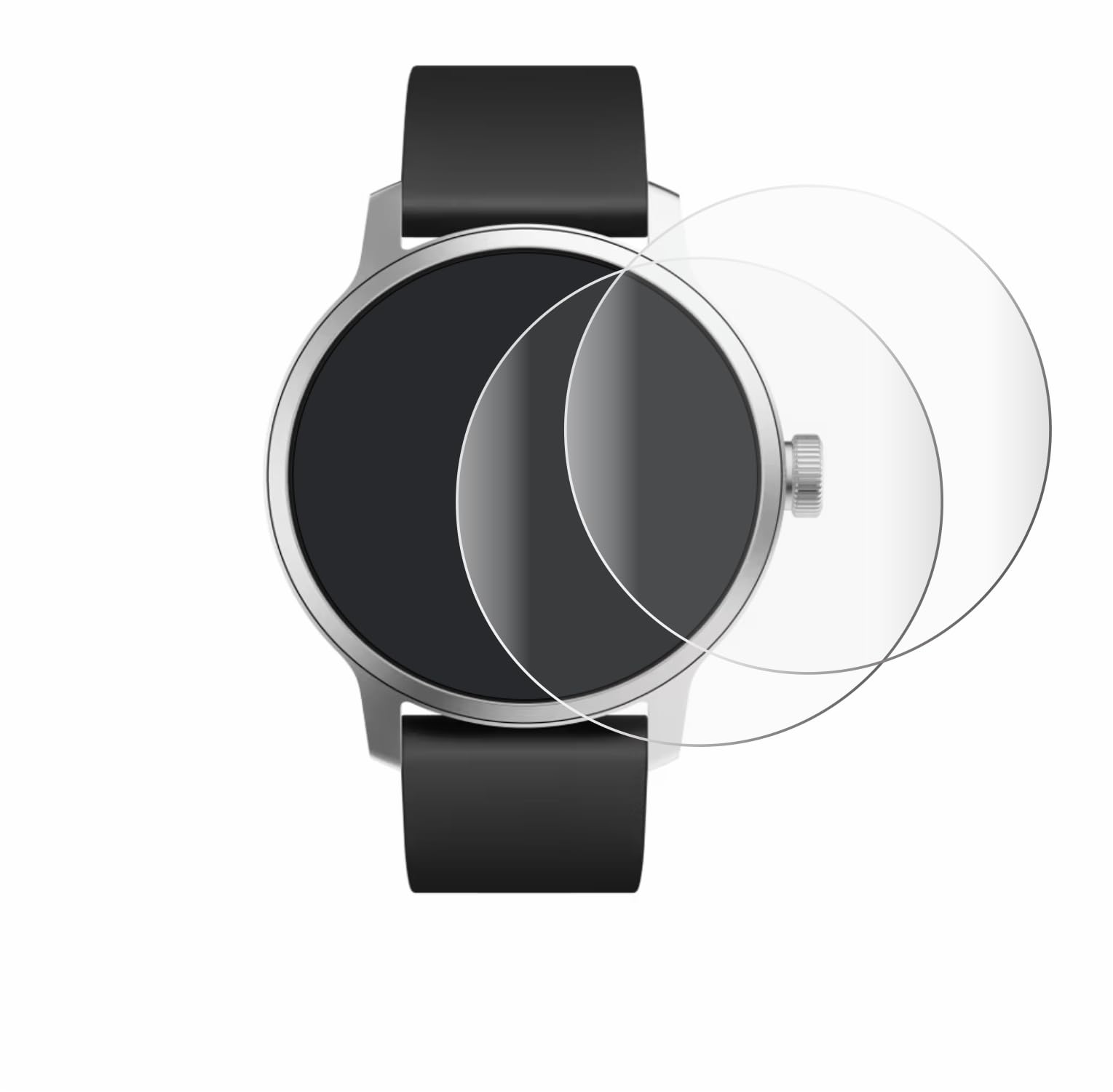 Brotect Pellicola Full-Cover 3D Curva Per Withings ScanWatch 42 Mm (2 Pezzi) – Anti Graffio E Impronte – Auto-Riparante – Made In Germany - 3