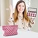 4Pcs Pink Checkered Makeup Bags, Cosmetic Toiletry Large Capacity Organizer Girly Trendy Cute Checker Zipper Pouches Purse For Storage Beauty Brushes Travel Women Aesthetic Accessories Car Essentials
