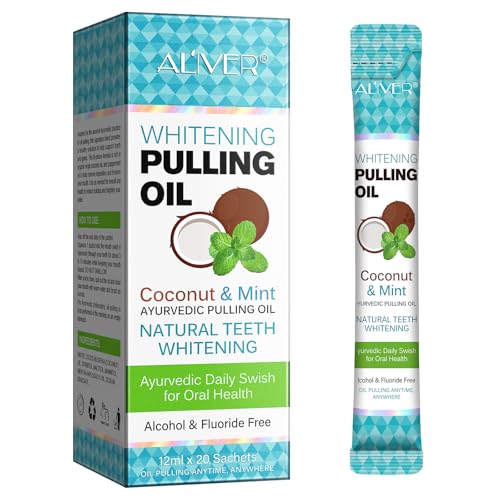 Aceite de extracción de coco, bolsas de viaje, 20 unidades, enjuague bucal de aceite de menta