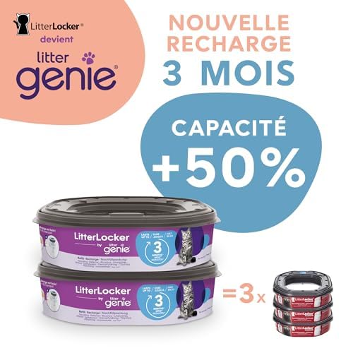 Litter Genie - Juego de 3 recambios octogonales compatibles con la basura LitterLocker y la Papelera Fashion