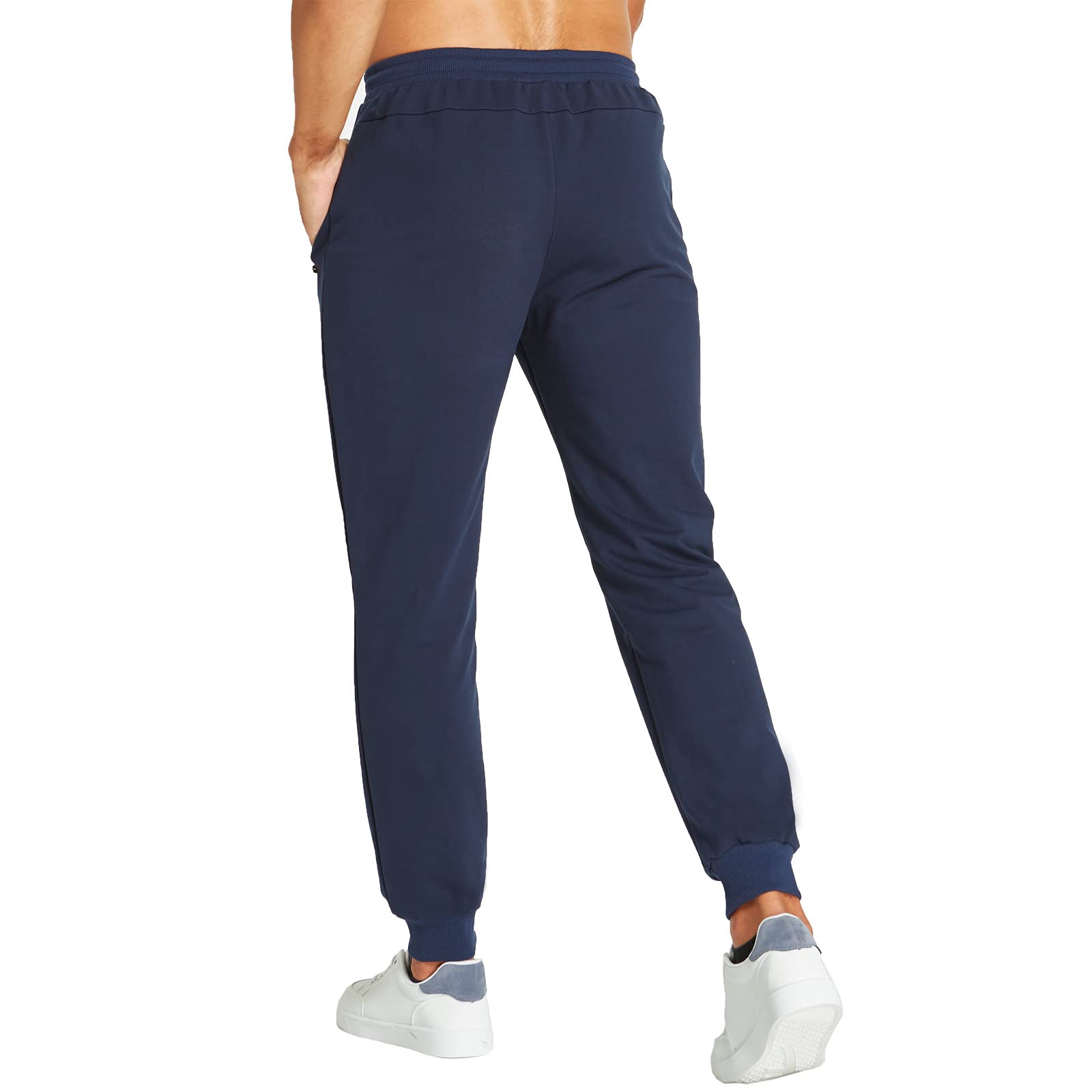 JustSun Jogging Homme Pantalons de Sport Coton avec Poche zippée
