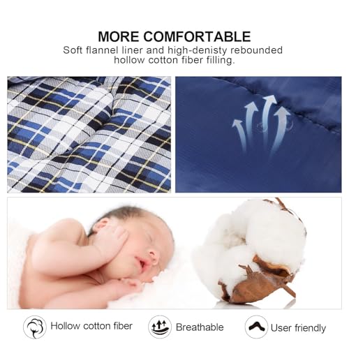 Bolsa de Dormir REDCAMP de Algodón y Franela para Adultos Grandes y Altos, 3-4 Estaciones, Acolchada para Clima Frío con Bolsa Compresora, Cálida y Cómoda para Camping, Senderismo y Caza miniatura 4