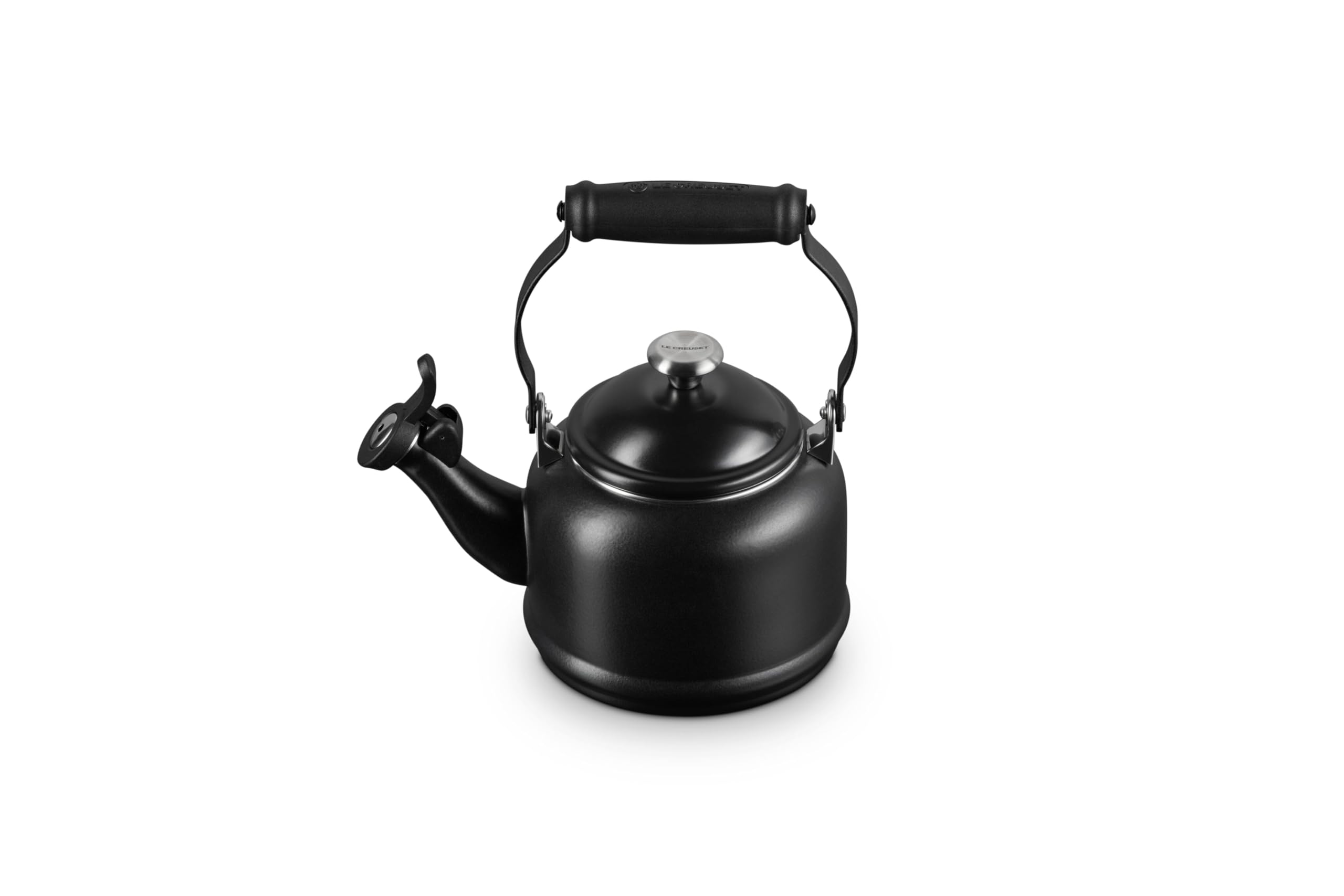 Le Creuset Enamel On Steel Demi Tea Kettle with Metal Finishes, 1.25 qt., Licorice