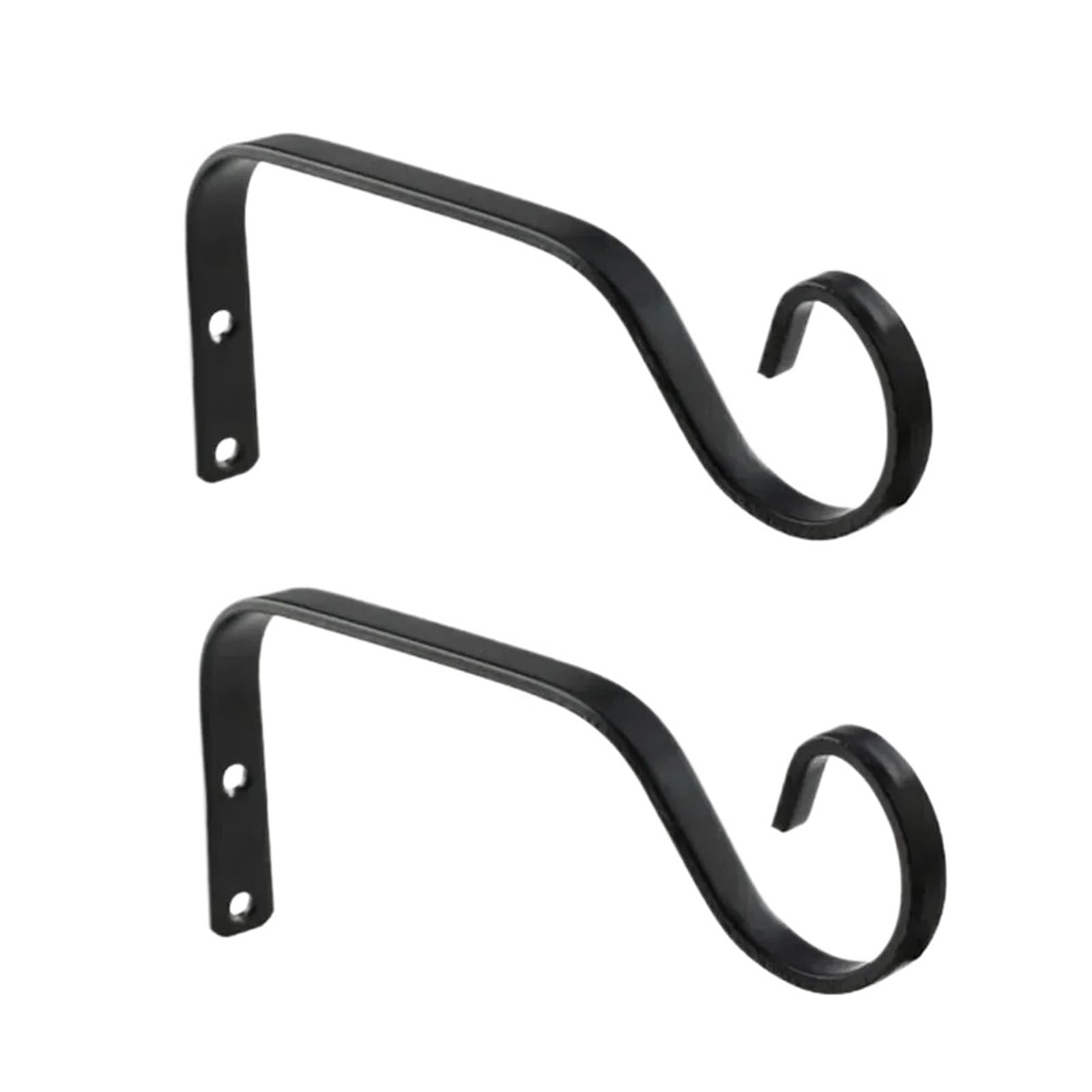 Huwoyg Black-2Pcs 1/2Pcs Flower Pot Hook Metal Hanging Basket Brackets Garden Plant Hanger S-Shape For Plants(Black-2Pcs)