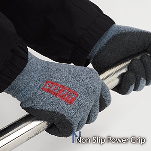 Dex Fit Nr450 Warm Fleece Work Gloves, Comfortable And Stretchy Fit, Firm Grip, Thin & Lightweight, Durable Water-Based Nitrile Rubber Coated, Machine Washable; Grey 10 (Xl) 3 Pairs #TOP2