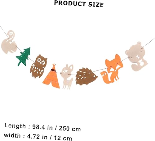 Miniatura 8 de 2 pancartas creativas colgantes de animales para decoraciones de fiesta de cumpleaños, fácil de instalar, reutilizables, banderines de dibujos