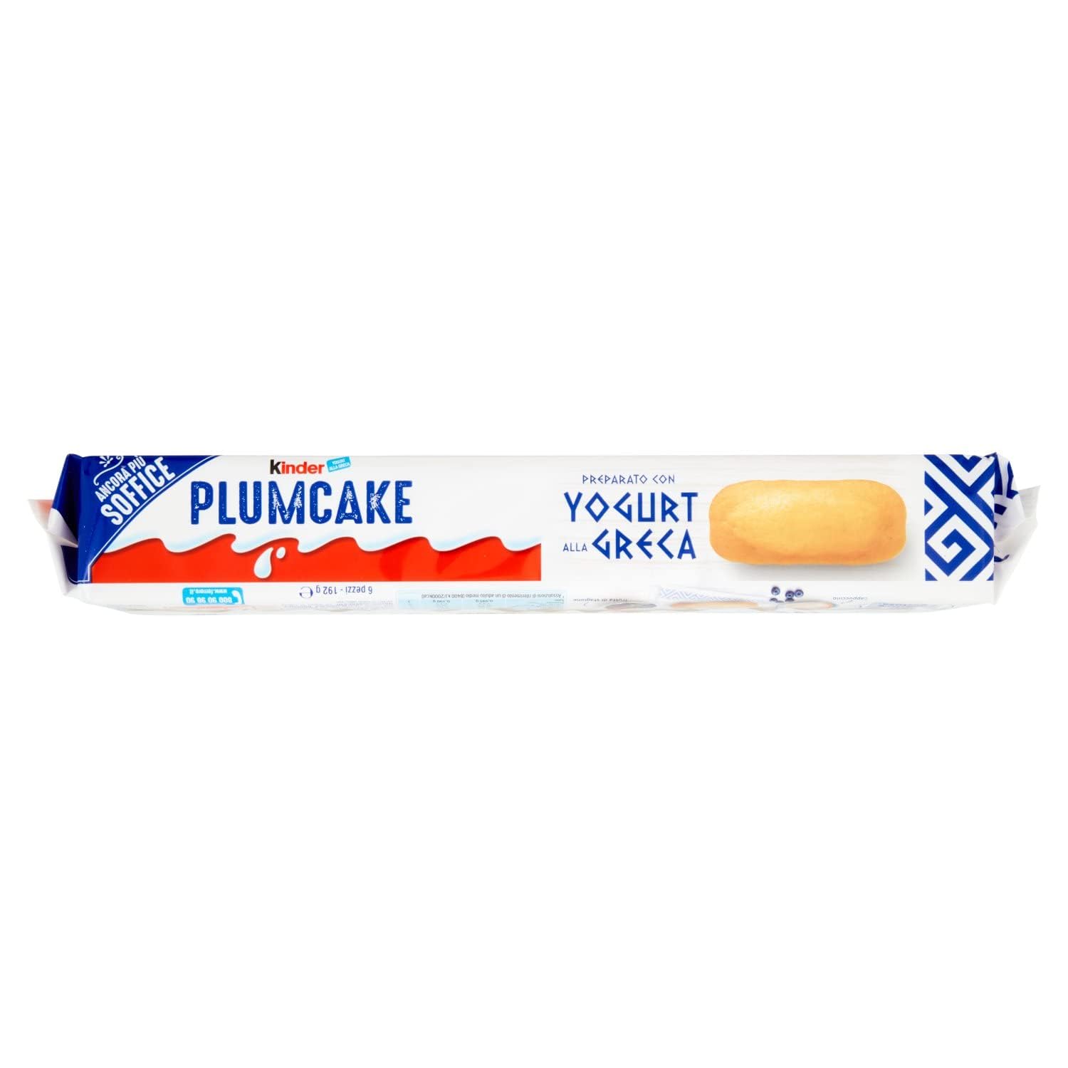 Italian Gourmet Kinder Plum Cake moelleux préparé avec yaourt à la grecque – Gâteaux individuels pour petit-déjeuner & goûter – Pack 6 x 192 g + Italian Gourmet Polpa