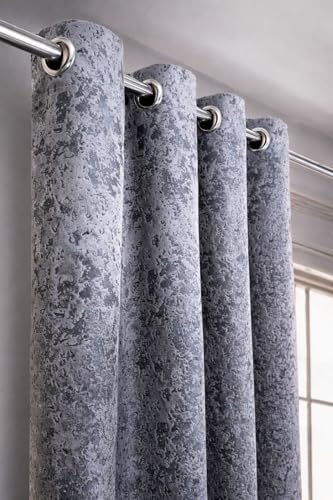Image of Grey Velvet Blackout Curtain for Door & Window, 8 Feet Long, 70% Room Darkening, Thermal Insulated Heavy Drape, Soft Velvet Fabric, Set of 2 (2 Panels, 243 * 121cm, Grey)