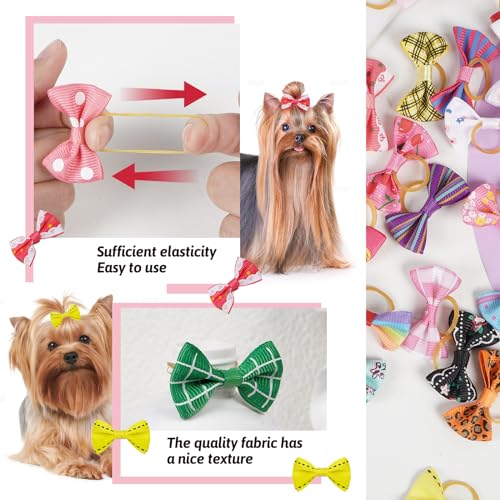 Chenkou Craft 50pcs/25pairs Puppy Yorkie Dog Hair Bows with Rubber Band Pet Grooming Products Mix Colors Varies Patterns Pet Hair Bows Dog Accessories Chenkou Craft 50pcs/25pairs Puppy Yorkie Dog Hair Bows with Rubber Band Pet Grooming Products Mix Colors Varies Patterns Pet Hair Bows Dog Accessories