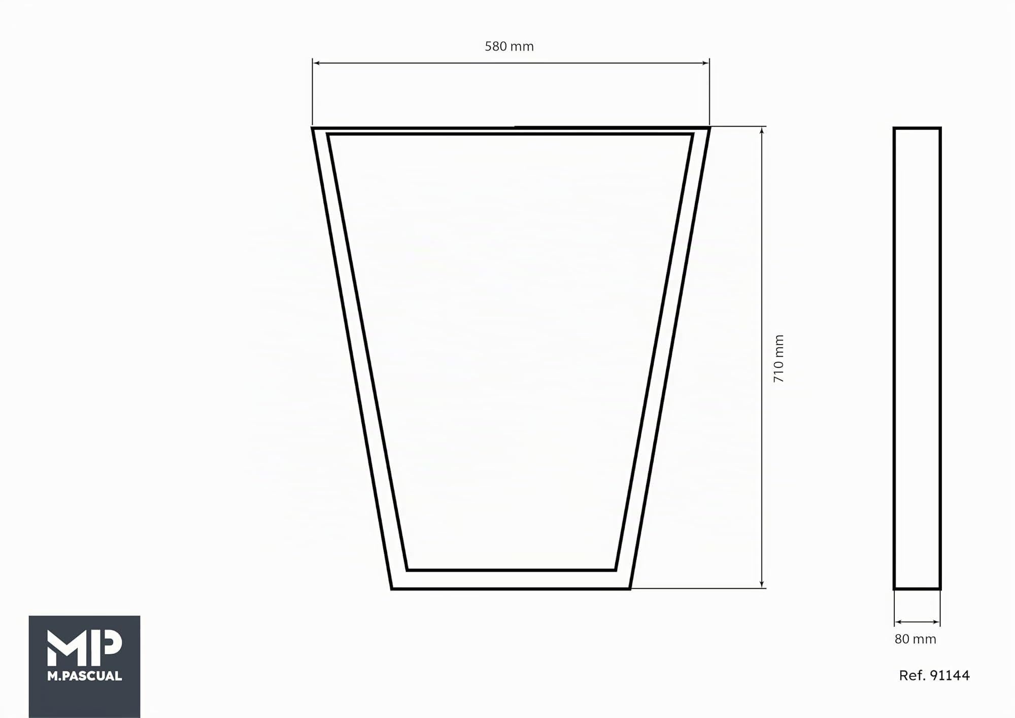 Patas para Mesa Trapecio Negro Pack 2 | 58×71 cm | Carga 125 kg | Fieltros Antideslizantes Incluidos | Comedor Escritorio Oficina
