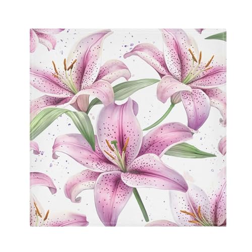 Servilletas de Tela Burbuja Pink Lilies Set 4 miniatura 1