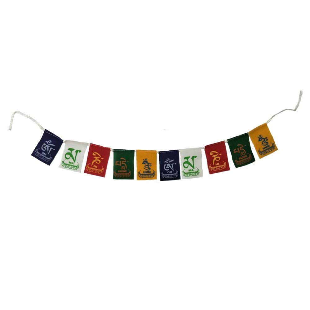 ALLIED SALES INDIA ASTFKC -001 TIBETAN PRAYER FLAG AND TIBETAN SIGN KEY CHAIN COMBO 2 IN1 PACK