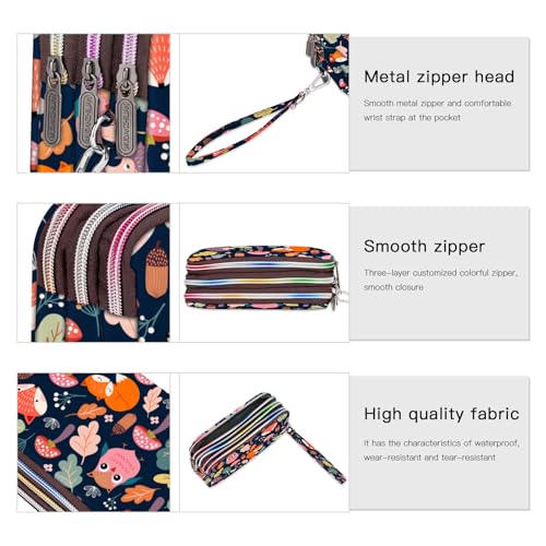Image of BIAOTIE Large Capacity Wristlet Wallet - Women Printed Nylon Waterproof Handbag Clutch Purse
