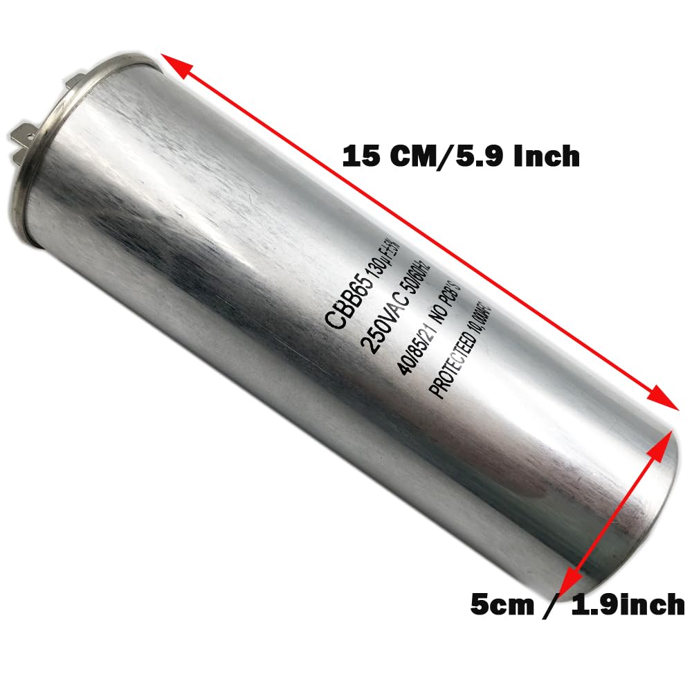 LIZAPUS Capacitor with Screw 130uf 130MFD 250VAC 250V AC Compatible with Harbor Freight McGraw Air Compressor
