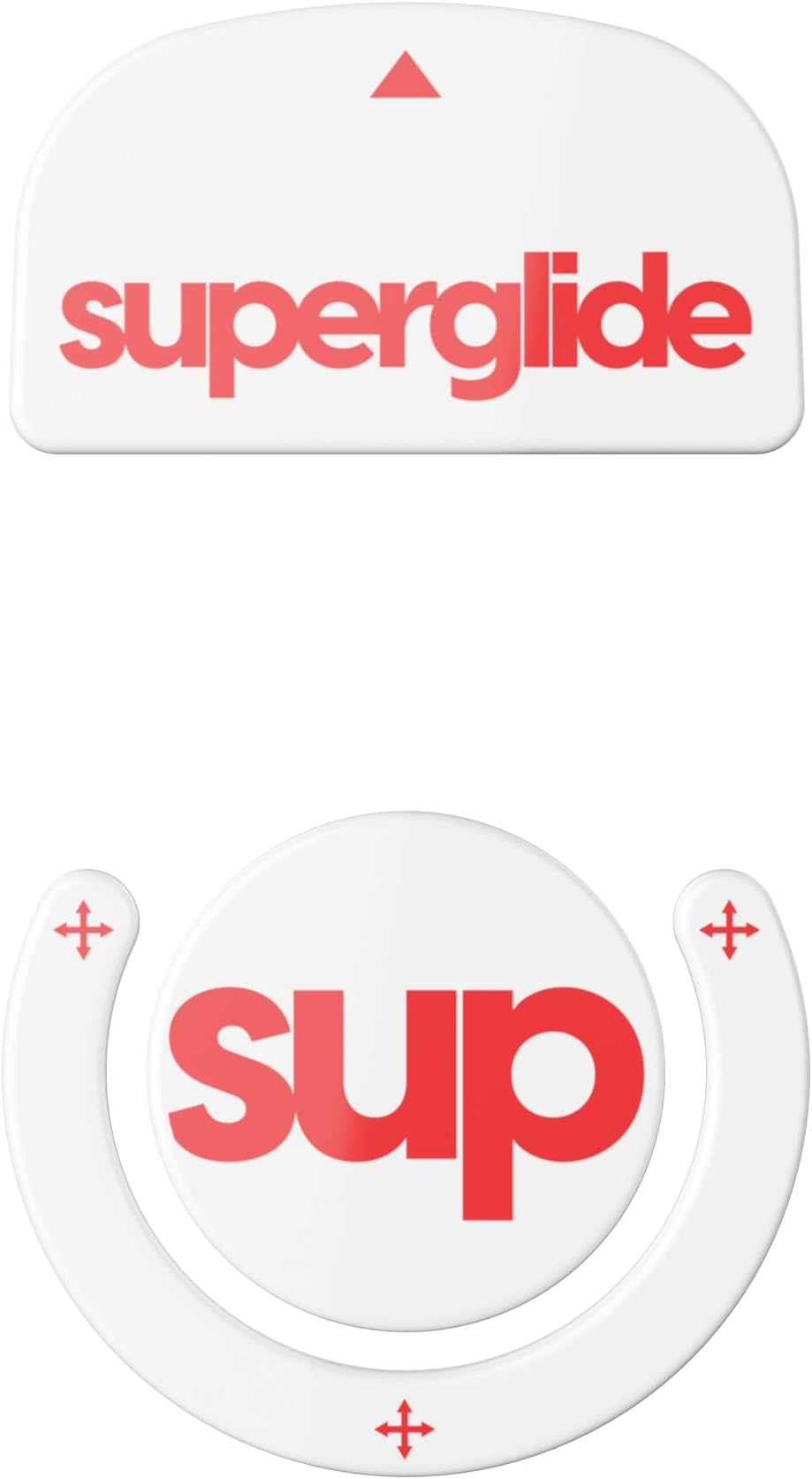 Pulsar Gaming Gears Superglide2 - New Controllable Speed Surface Fastest and Smoothest Mouse Feet Made with Ultra Strong Glass Smooth and Durable Sole for Logitech G Pro X Superlight [White/Red]
