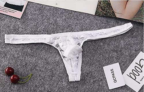 COMLIFE Men's Striped Thong Underwear Ultra Thin Mesh Transparent T-back Panties2