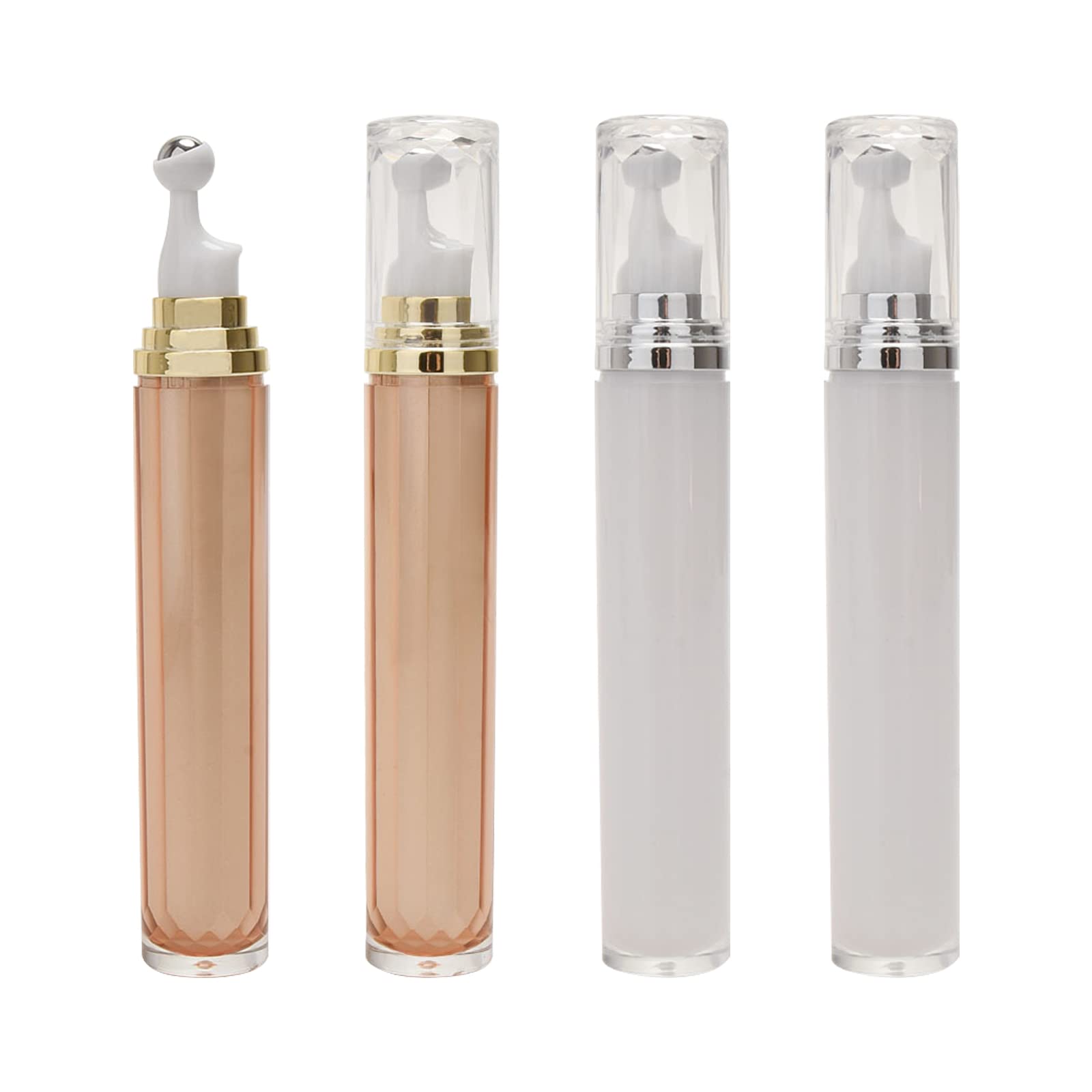 4 Pcs 20ml Roller-ball Massager Bottles for Eye Essence, Eye Cream Massage Empty Bottle, Portable Acrylic Roll-on Tubes for Essential Oils, Eye Care Oil, Makeup Sample Sub-bottling