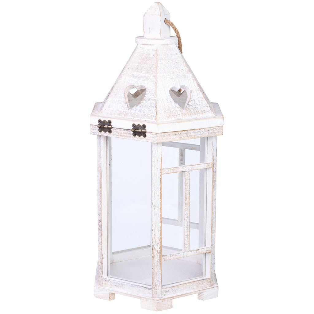Farol portavelas de Madera 22x22x51h cm