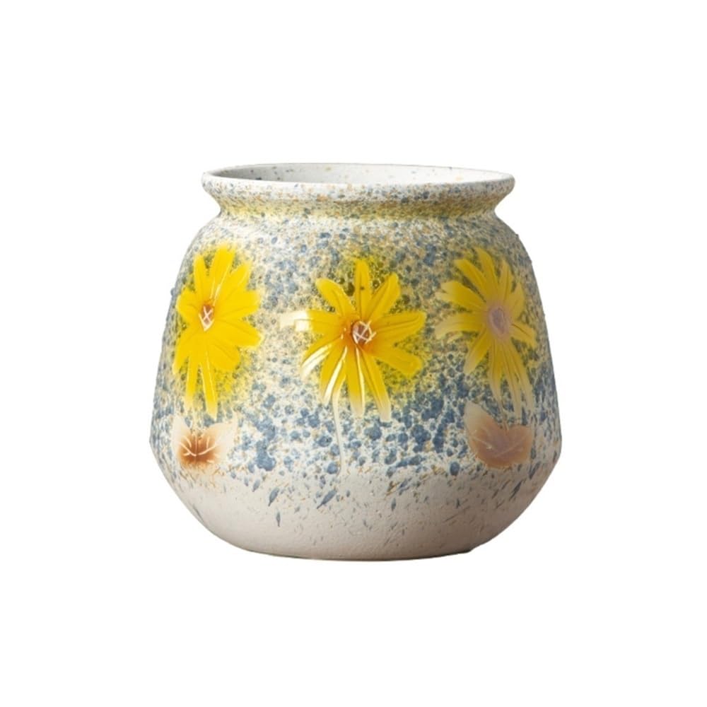 Dekoracyjne donice na rośliny doniczkowe, Ręcznie rzeźbiona zielona doniczka na sukulenty, duża ceramiczna doniczka w stylu vintage, Idealne doniczki dla roślin do użytku wewnątrz i