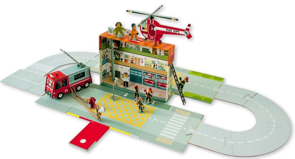La stazione dei pompieri. La squadra di soccorso entra in azione! Ediz. a colori. Con scenario, modellini da staccare e assemblare