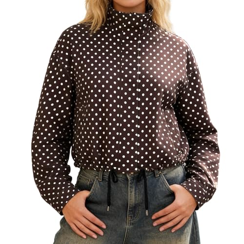 Veste femme mi saison décontractée à col montant et manches longues