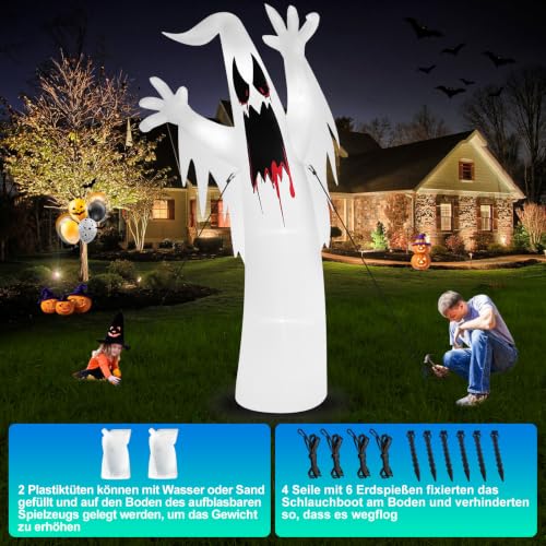 Danxilu 3,6m XXL Halloween Aufblasbar Geist Outdoor Deko – Ansicht 5