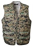 Men's 9 Pockets Work Utility Vest Military Photo Safari Travel Vest (L, Camo)