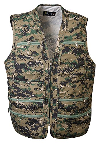 Image of Men's 9 Pockets Work Utility Vest Military Photo Safari Travel Vest Workwear Jacket