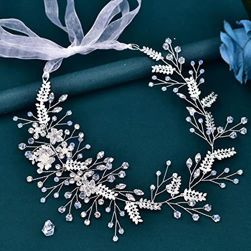 ULAPAN Bridal Belt with Rhinestones Bride Wedding Dress Belt Crystal Headband for Women Bridesmaids Sash Flower4