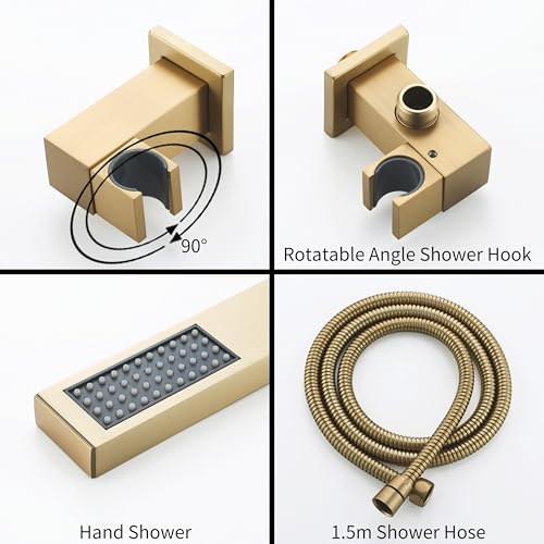 Robinet de baignoire cascade monté au mur avec douche à main ergonomique