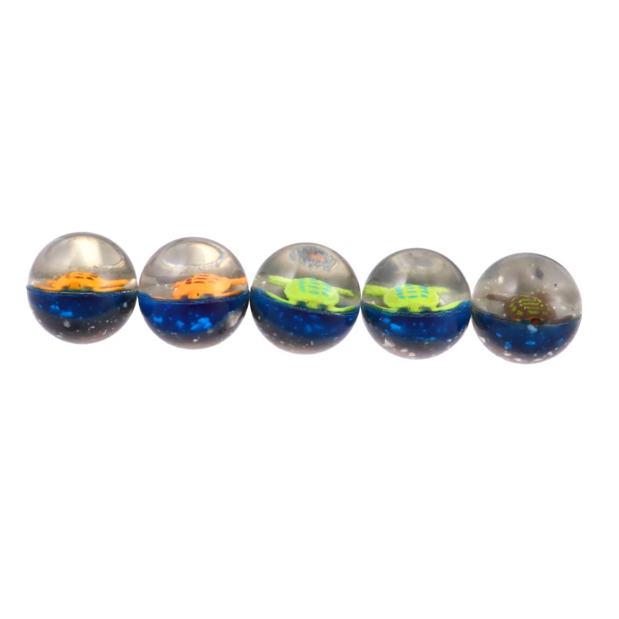JOINPAYA 5Pcs Transparent Sea Turtle Bouncy Ball Rubber Jumping for Cognitive Learning Fun Activity for Boys