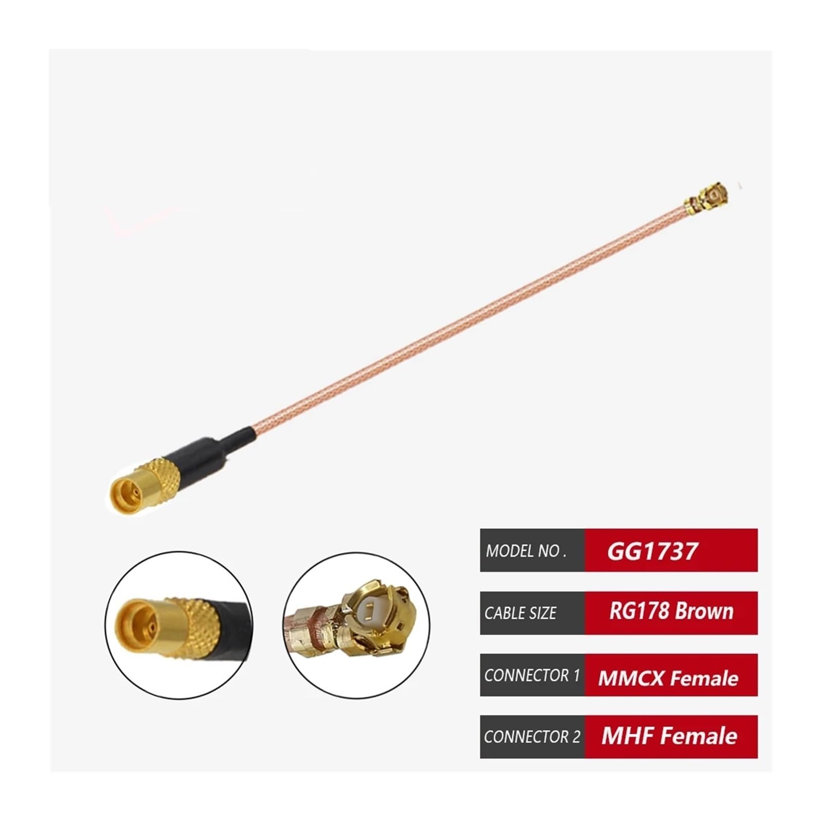 Câble coaxial RF RG178, 10 pièces, MMCX/MCX mâle vers U.FL/MHF4 femelle, rallonge d'antenne 3G(MMCX M to IPEX1F-5CM)