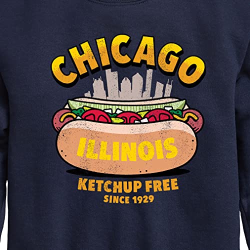 Instant Message - Chicago Hot Dog Skyline - Toddler & Youth Crewneck Fleece Sweatshirt3