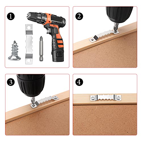 YIXISI 85 PCS Sawtooth Picture Frame Hangers + 170 PCS Screws, Sawtooth Photo Frames Holder Double Hole - Image 3