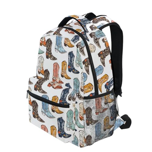 ALAZA Cowboy Boots Kids School Backpack for Boys Girls Teens Bookbag Travel Daypack Bag 16 inch2