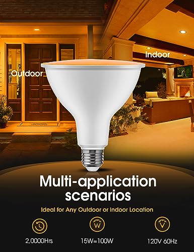 Image of L LOHAS LED Orange Flood Light Bulbs, PAR38 LED Flood Light Outdoor