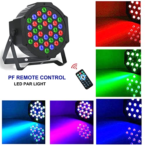 LED Par Strahler - 4 Stück 36 LED Licht Discolicht Partylicht 7 Modi RGB Bühnenlicht mit Fernbedienung LED Disco DJ licht für DJ Bar Band Stage Musik Party Hochzeit Halloween Weihnachten