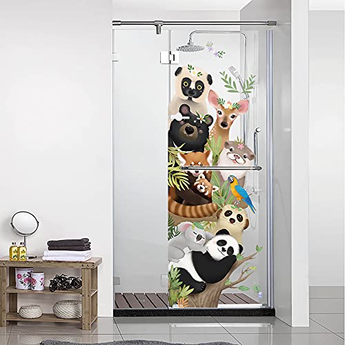 Supzone Jungle Animal Wall Decal Cartoon Forest Animals Wall Stickers Monkey Koala Deer Wall Decor Diy Vinyl Mural Art For Kids Baby Nursery Bedroom Living Room Playroom #TOP4
