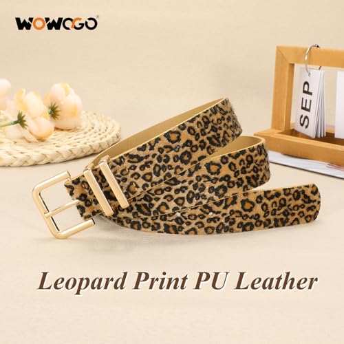 Women Leopard Print Belt Cheetah Print Belt Animal Print Fashion Leather Belt Ladies Waist Belt for Jeans Pants Dress4