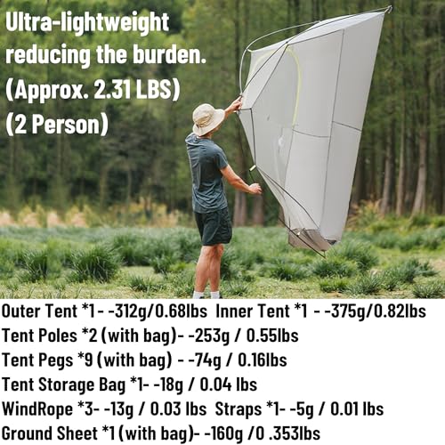 Carpa Naturehike Star Trail EXT para 1 o 2 personas ultraligera miniatura 3