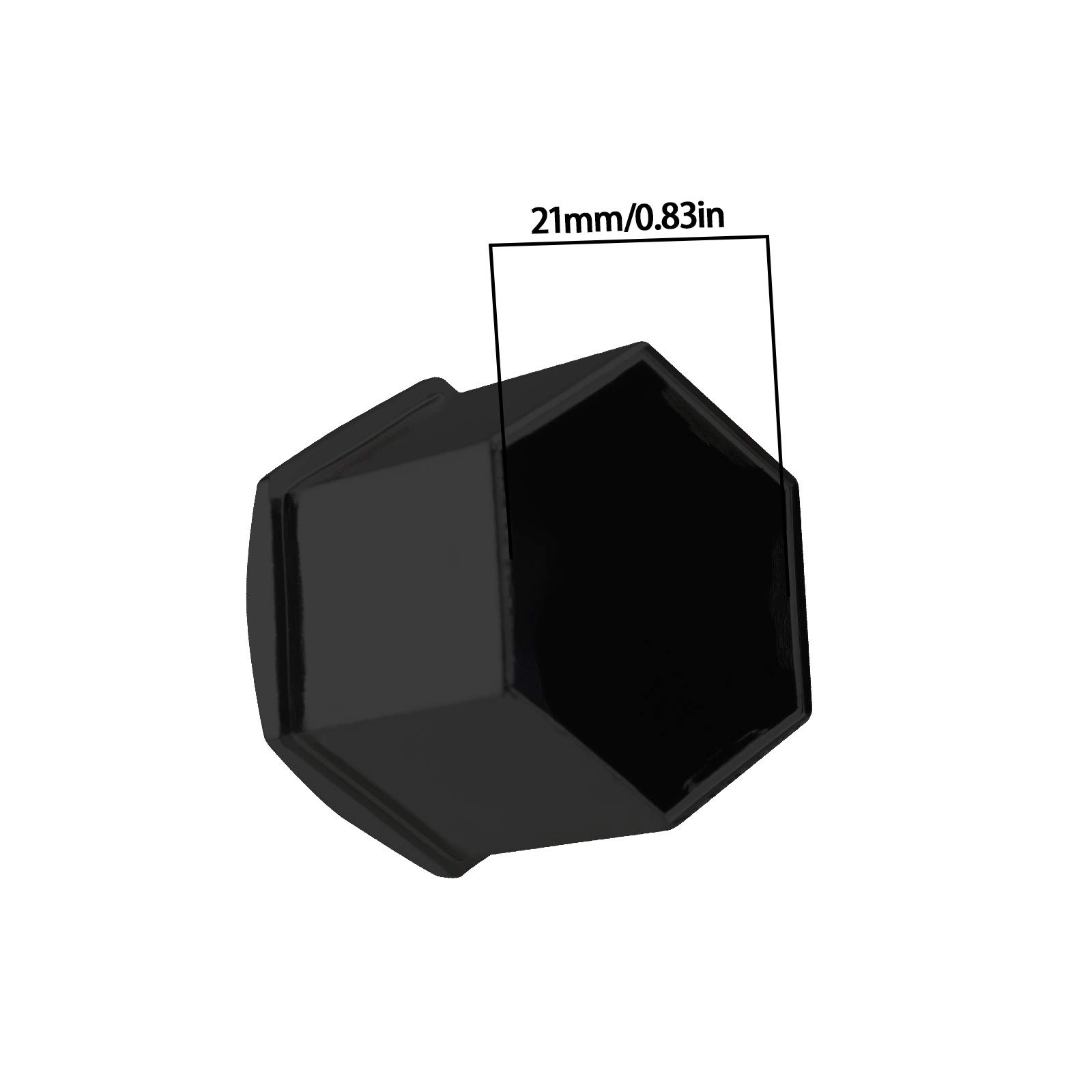 20 Pz Nero Dado Ruota Caps Bullone Mozzo Coperture 21mm Protezioni Esagonali con Strumento di Rimozione Compatibile con Range Rover Evoque Ducato
